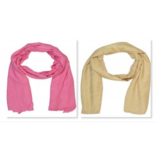 Combo Pack- 2 Premium Designer Plain Women's Stole